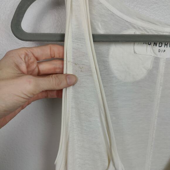 Rundholz Dip Jumpsuit Size Small White Cotton Harem NASA Gauze Button Front - Picture 4 of 13